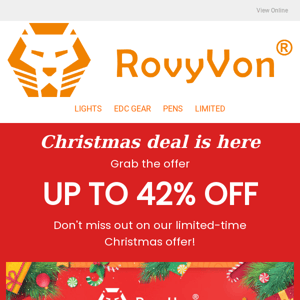 Save Up to 42% for Xmas