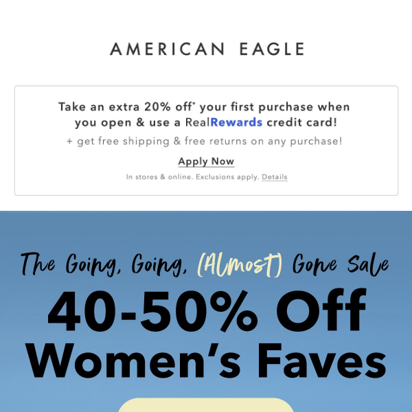 40-50% off women's faves!!! 😍