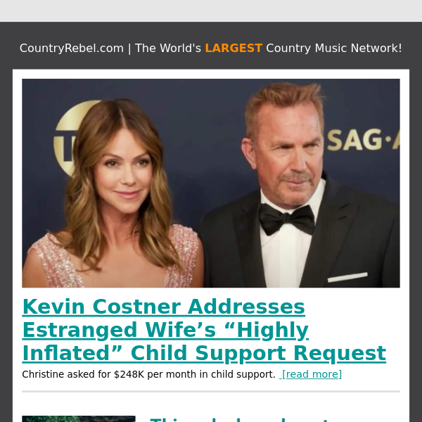 Kevin Costner Addresses Estranged Wife’s “Highly Inflated” Child Support Request