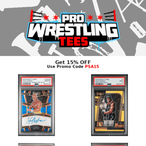 Trading Card Coupon Enclosed - 40+ Graded WWE & AEW Cards.