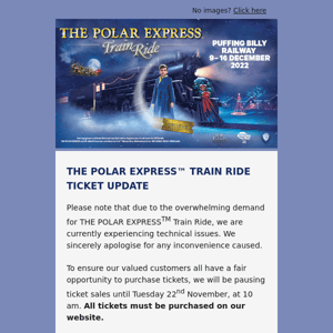 THE POLAR EXPRESS TRAIN RIDE TICKET UPDATE