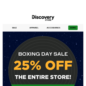 25% OFF the ENTIRE STORE