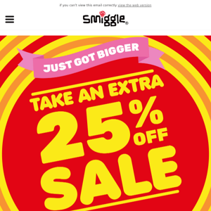 An extra 25% off sale? It’s your lucky day