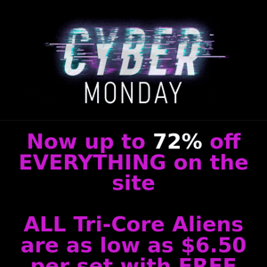 Coil Clout: ALL Tri-Core Aliens are as low as $6.50 per set for Cyber Monday! Now up to 72% off SITE-WIDE. No code required (While supplies last)