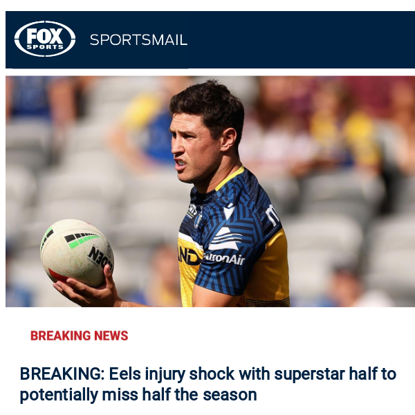 ❌ BREAKING: Another NRL superstar hurt as Eels gun facing months out