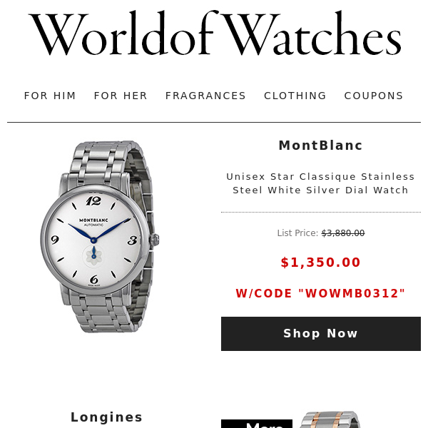 😎NEW MARKDOWNS: Longines Watches, Movado, Gevril and Much More