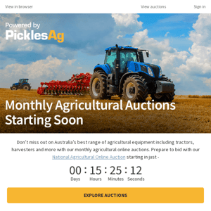 Agricultural Auctions Start Soon!