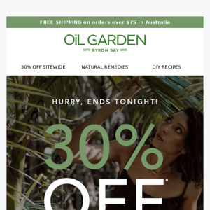 🏃‍♂️ Final Hours: 30% Off* Essential Oils, Blends & More