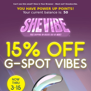 SAVE 15% On 😘 G-Spot Vibes At SheVibe!