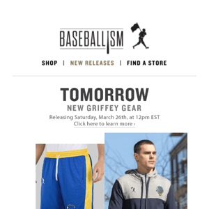 ⚾ TOMORROW: Baseballism X Ken Griffey Jr. Spring Series Collection