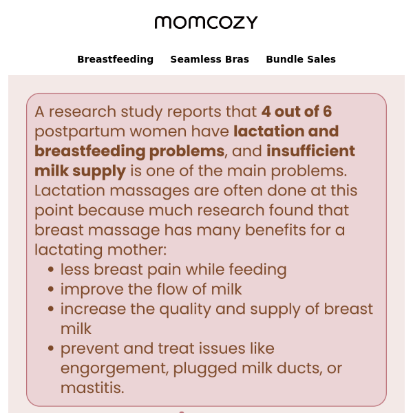 The kneading function helps with clogged ducts if you are prone to the, Momcozy