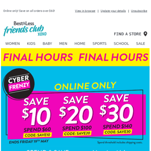 FINAL CALL - Cyber Frenzy ends at midnight!