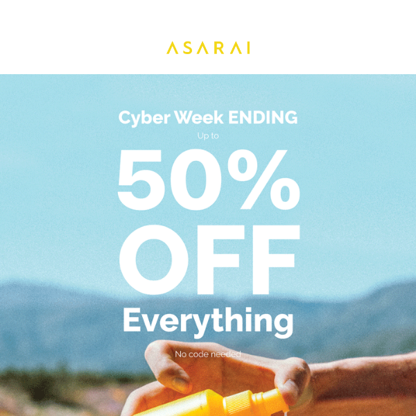 ENDING: UP TO 50% OFF