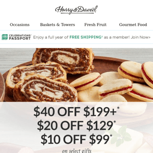 **$40 off** Score tasty gourmet favorites.