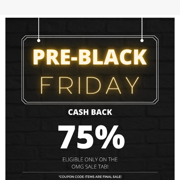 Freckled Poppy Pre-Black Friday 75% cash back!