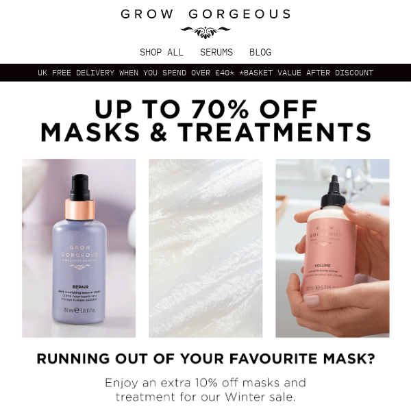 Enjoy an extra 10% off masks and treatments!