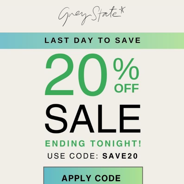 👏LAST DAY TO SAVE 20% OFF👏