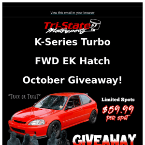 K-Series Turbo FWD EK Hatch October Giveaway!