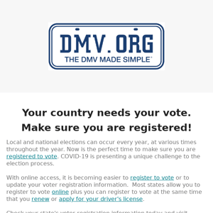 Any time is a good time to register to vote!