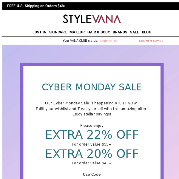 PSA: Cyber Monday Sale 20% OFF starts NOW!