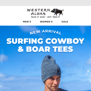 🎉 Just Arrived! Surfing Cowboy & Boar Tees