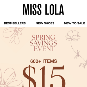 Spring Sale Event → 600+ items → $15 or LESS 😱