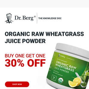 [Final Hours] Get 2 Organic Raw Wheatgrass Juice Powder Tubs for Less!