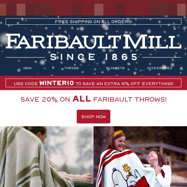 This Just In! ALL Faribault Mill Throws Now 20% Off!