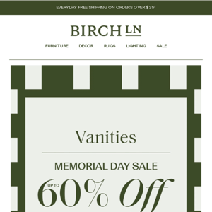  Vanities ➔ Memorial Day 𝗦𝗔𝗟𝗘 starts 𝗡𝗢𝗪! 