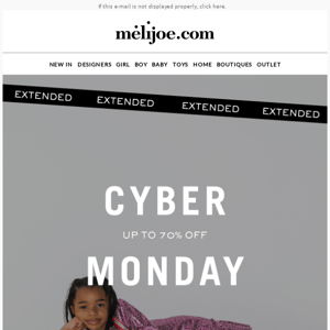 Save up to 70% + 15% EXTRA - on Cyber Monday