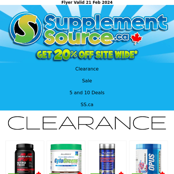 Get 20% Off Site Wide - Save big on REG priced supps