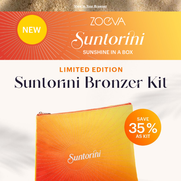 Get a Sun-kissed Glow with 35% OFF on the Suntorini Bronzer Kit! 🏖️