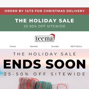 The Holiday Sale Ends Soon! Save 25-50% Off Before It's Over! ❤️💚