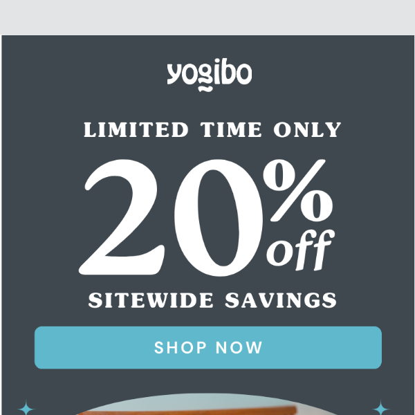 20% off the best sleep of your life.
