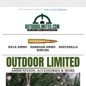 Shop Outdoor Limited's Great Ammo Selection this Holiday! 🎅