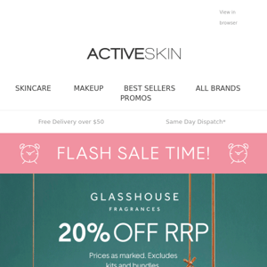 FLASH SALE | 20% OFF GLASSHOUSE FRAGRANCES 🔥