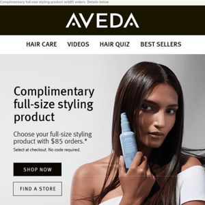 Ends Tonight! Pick a full-size styling product. - Aveda