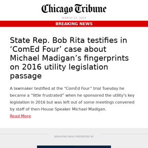 "ComEd Four" trial: Bob Rita testifies about Madigan’s fingerprints on 2016 utility legislation passage