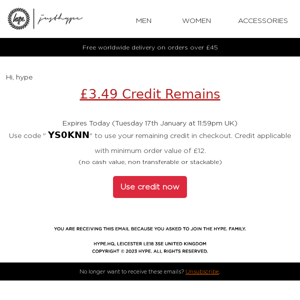 ⚠️ NOTICE: You have £3.49 credit!