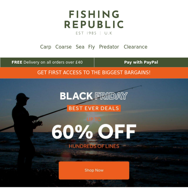 Black Friday Early Access! Up to 60% off - Fishing Republic