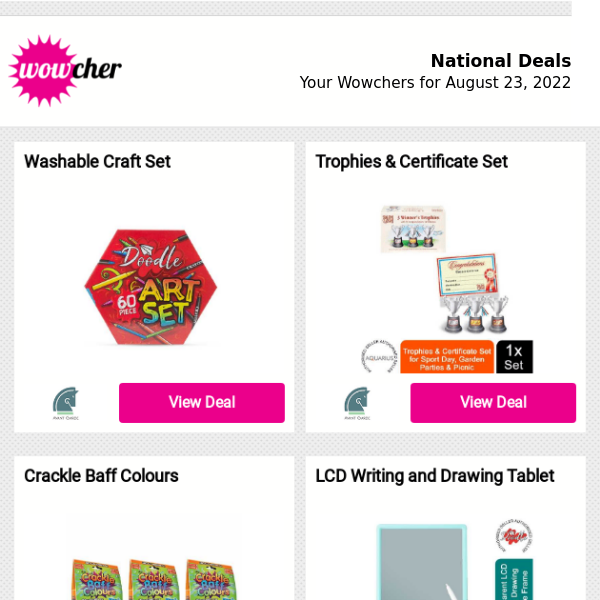 Wowchers for You: Washable Craft Set | 4 Hotel Stripe Pillows | Unisex Thermal Electric Heated Gilet | Kid's Drawing & Writing Pad | Portable Juice Blender