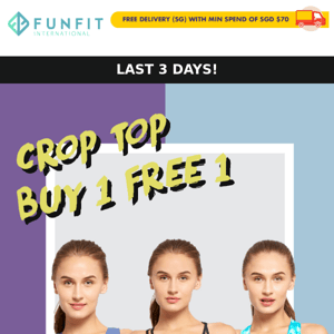 Last 3 Days - Buy One, Get One Free Crop Top Deal