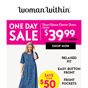 RE: $39.99 Denim Dress One Day Sale Ends Tonight!