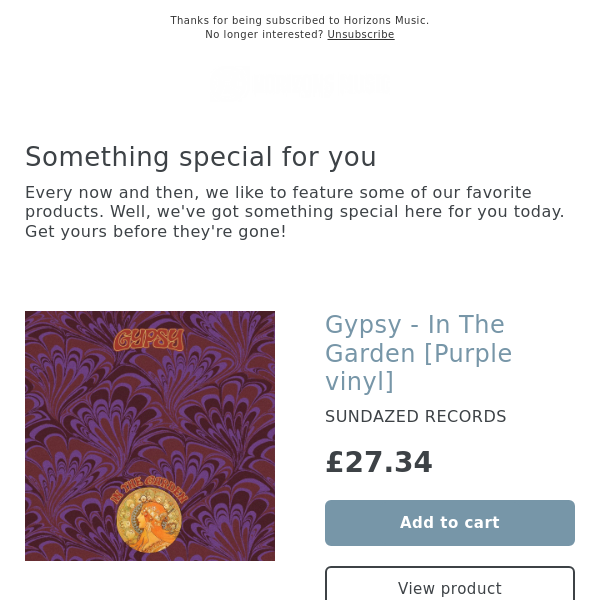 NEW! Gypsy - In The Garden [Purple vinyl]