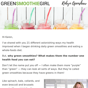 Why green smoothies? Results are shocking...