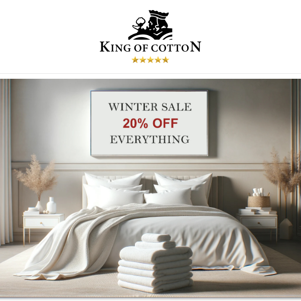 20% OFF exclusive luxury linens for Hotels and Homes!