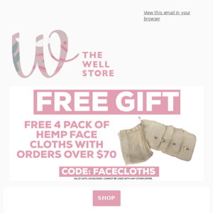 FREE HEMP FACE CLOTHS + FREE ETHIQUE BABY PACK