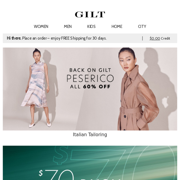 Peserico All 60% Off: Back on Gilt | $70 Rush for 2 Days