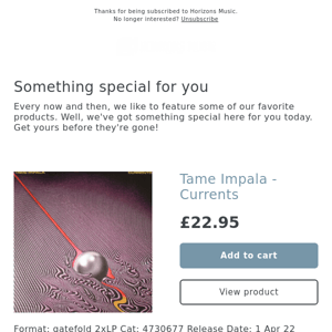 LIMITED! TAME IMPALA VINYL RESTOCK