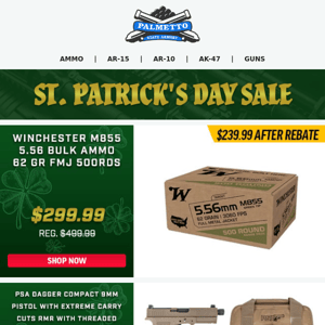 St. Patrick's Day Deals! | AAC 300 Blackout 150gr FMJ 300rd Ammo Bundle $179.99!